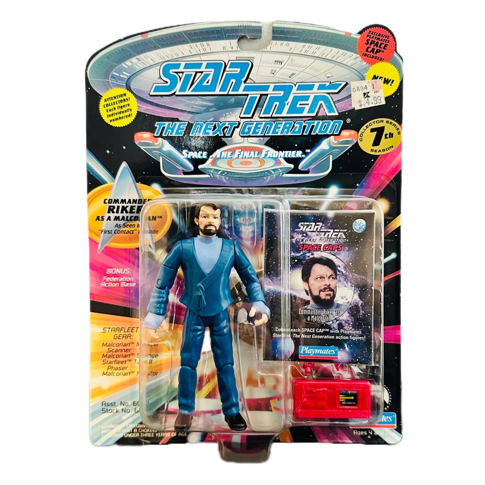 Star Trek The Next Generation RIKER AS MALCORIAN 94 Playmates Figure NEW SEALED